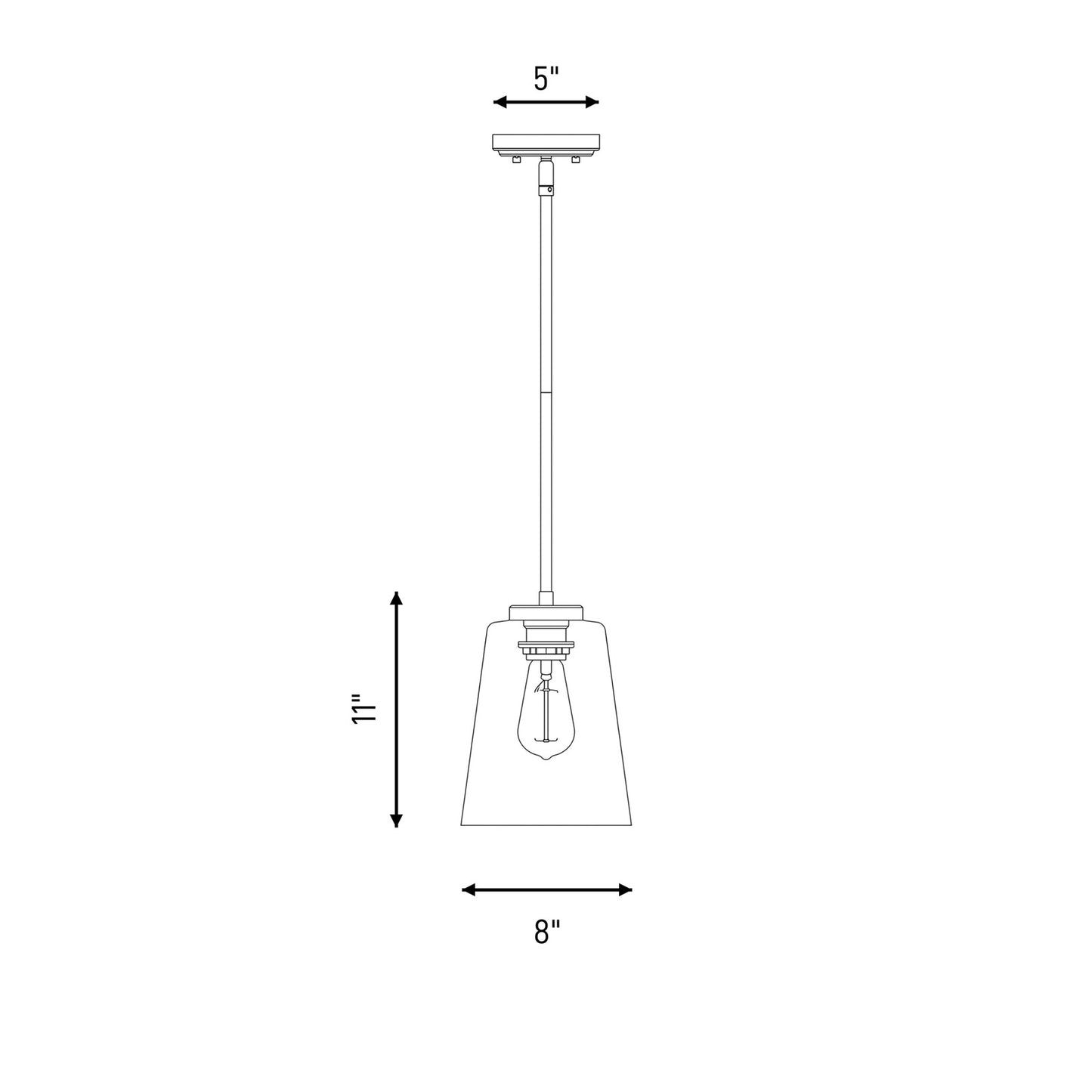 1 Light Pendant, Satin Nickel
