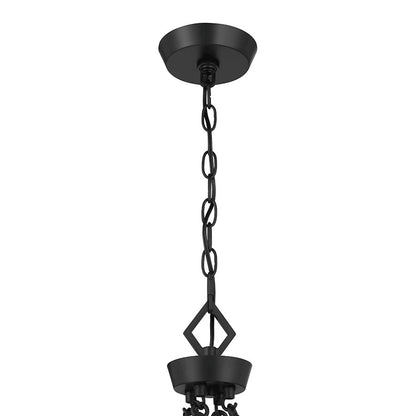 Savoy House Rivage 4 Light Pendant, Matte Black/Tiffany