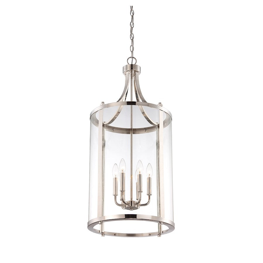 6 Light Pendant, Polished Nickel