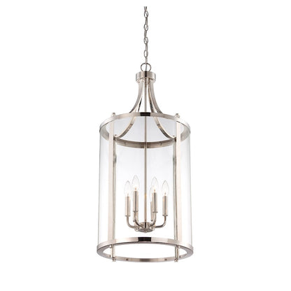 6 Light Pendant, Polished Nickel