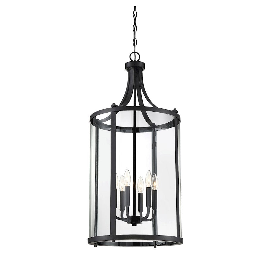 6 Light Pendant, Black