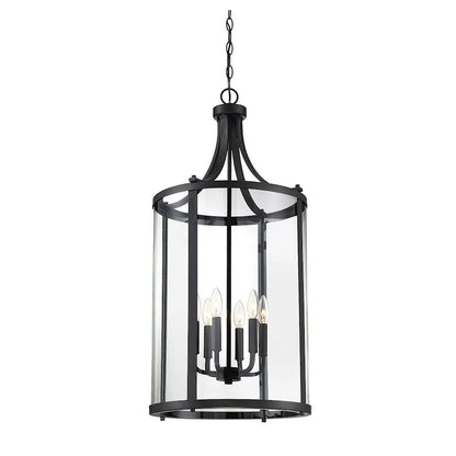 6 Light Pendant, Black