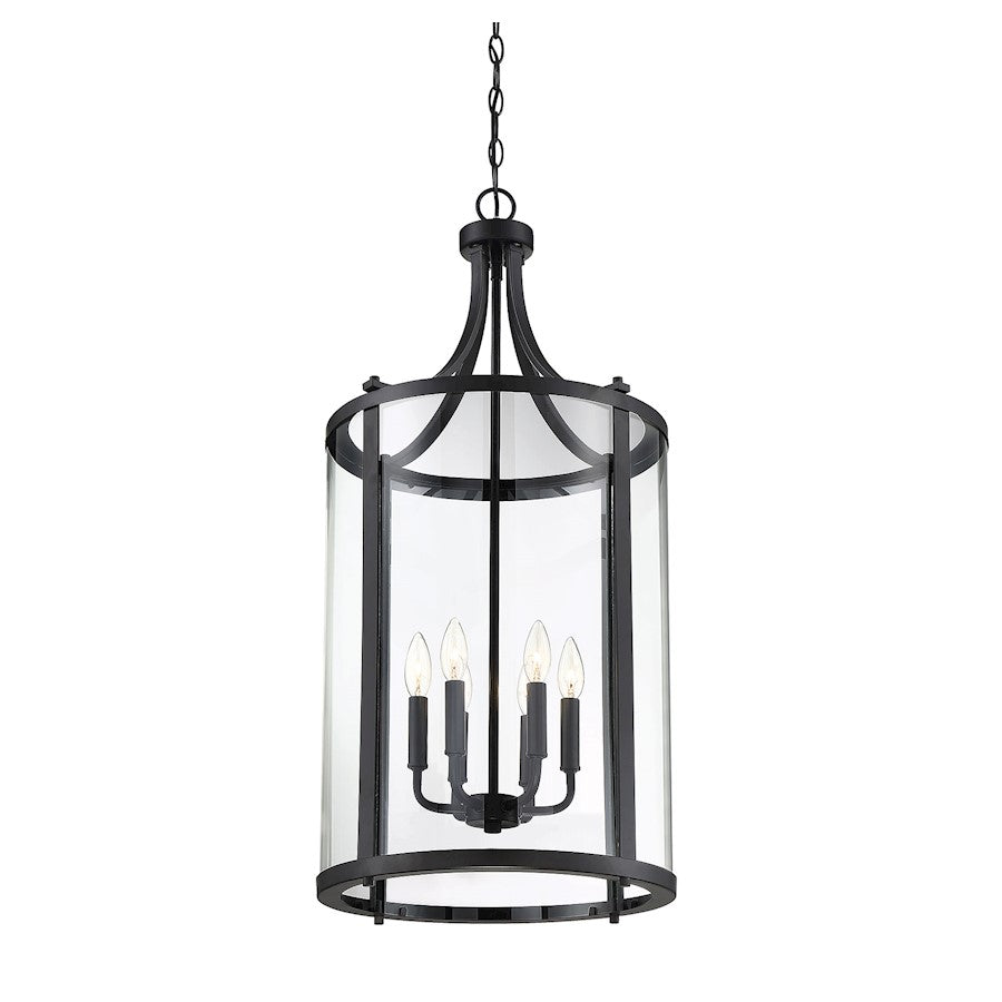 6 Light Pendant, Black