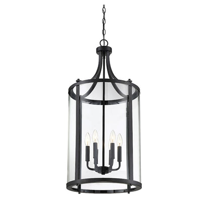 6 Light Pendant, Black