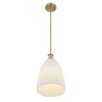 Savoy House Essentials Baldwin 1Lt Pendant, Brass/White