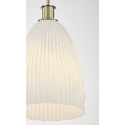 Savoy House Essentials Baldwin 1Lt Pendant, Brass/White