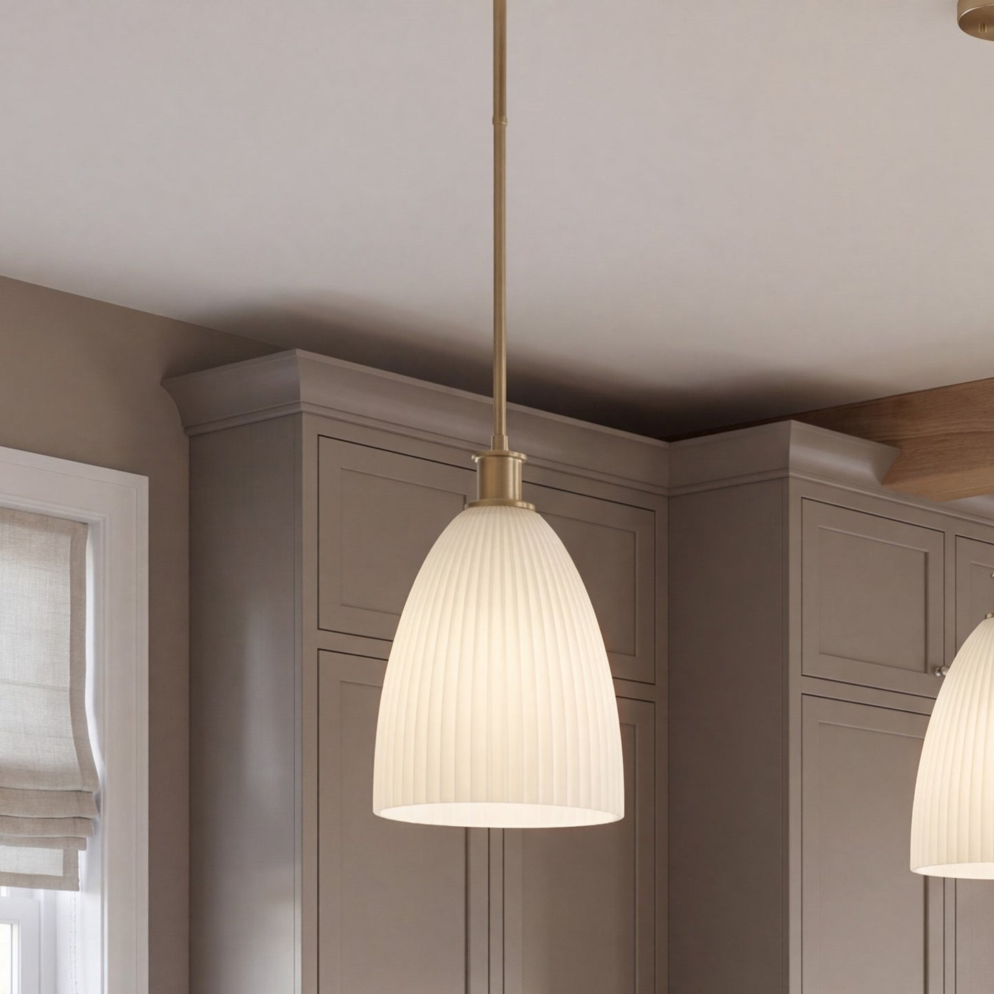 Savoy House Essentials Baldwin 1Lt Pendant, Brass/White