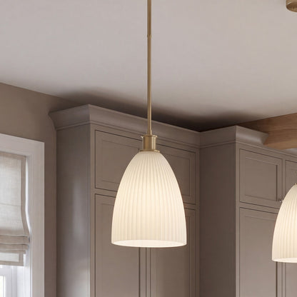 Savoy House Essentials Baldwin 1Lt Pendant, Brass/White