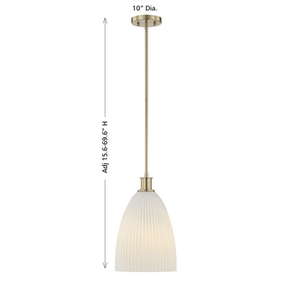Savoy House Essentials Baldwin 1Lt Pendant, Brass/White