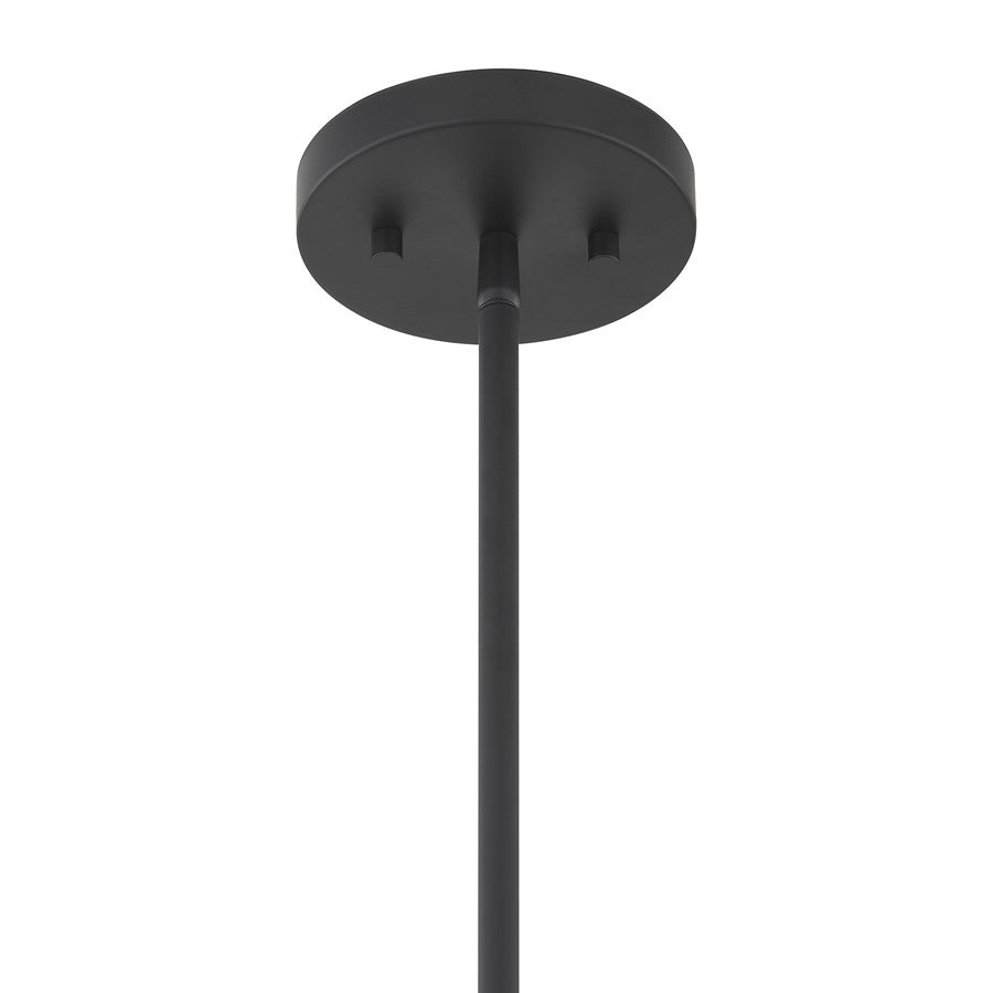 Savoy House Essentials Baldwin 1Lt Pendant, Black/White Opal