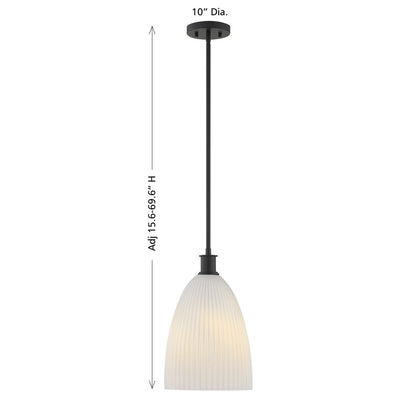 Savoy House Essentials Baldwin 1Lt Pendant, Black/White Opal