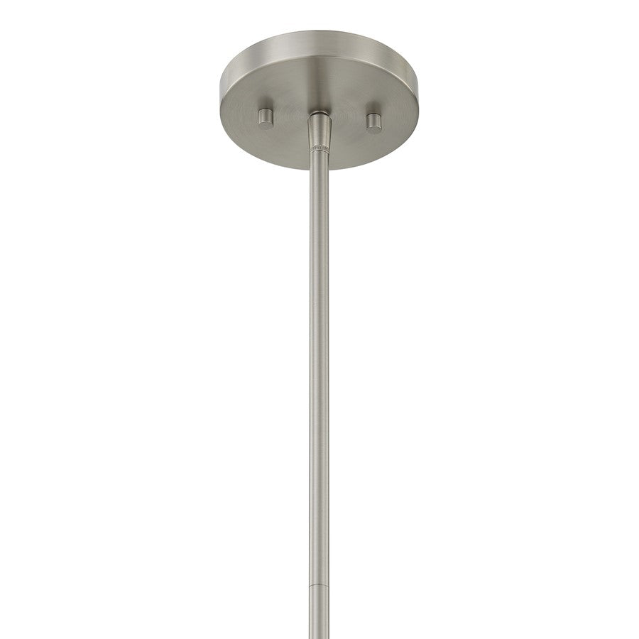 Savoy House Essentials Baldwin 1Lt Pendant, Nickel/White