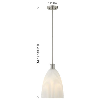 Savoy House Essentials Baldwin 1Lt Pendant, Nickel/White