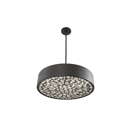 6 Light Pendant, Black Cashmere