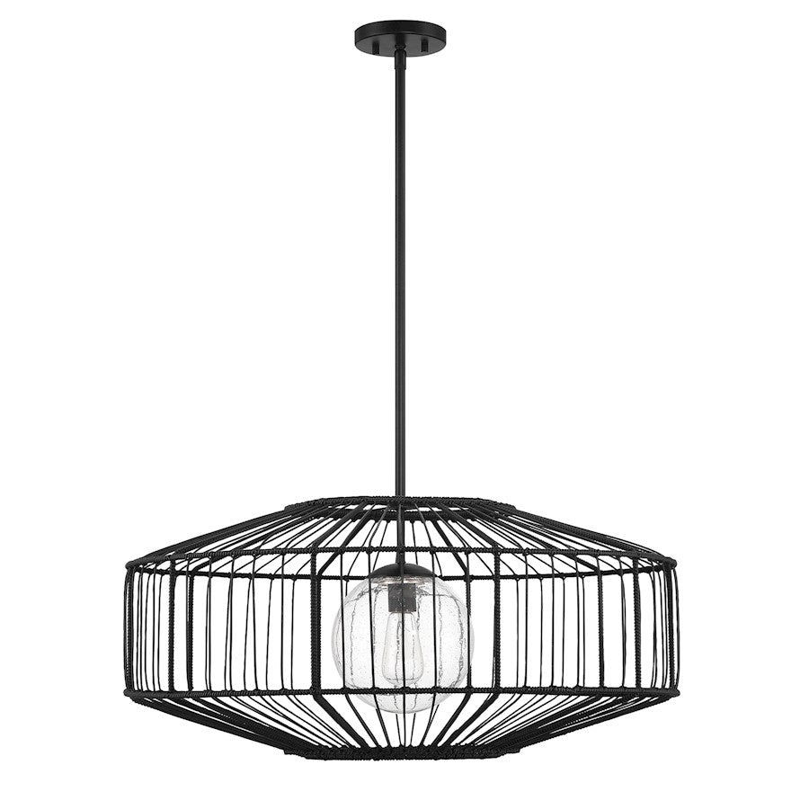 1 Light Pendant, Matte Black