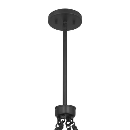 Savoy House Chalfont 30in 4-Light Pendant | Classic & Traditional Matte Black and Faux Alabaster | Dining Room & Kitchen Island | 30 in | Model 7-1451-4-89