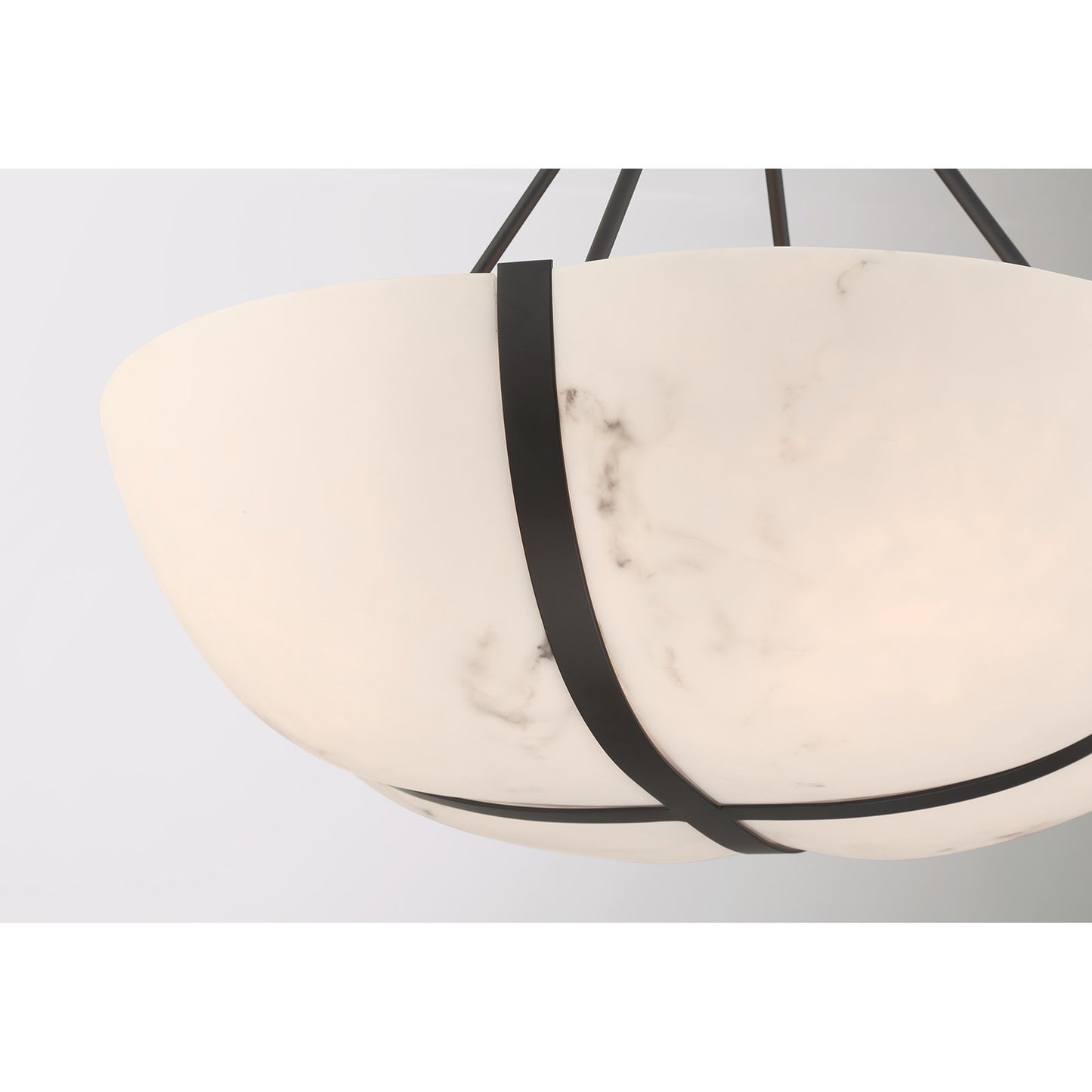 Savoy House Chalfont 30in 4-Light Pendant | Classic & Traditional Matte Black and Faux Alabaster | Dining Room & Kitchen Island | 30 in | Model 7-1451-4-89