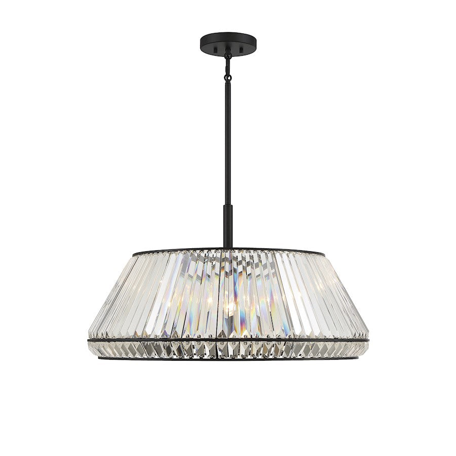 6 Light Pendant, Matte Black