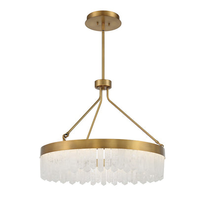 1 Light Pendant, Brass/Natural