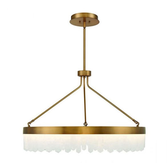 1 Light Pendant, Brass/Natural