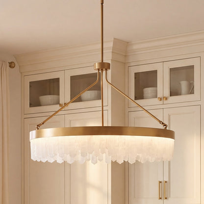 1 Light Pendant, Brass/Natural