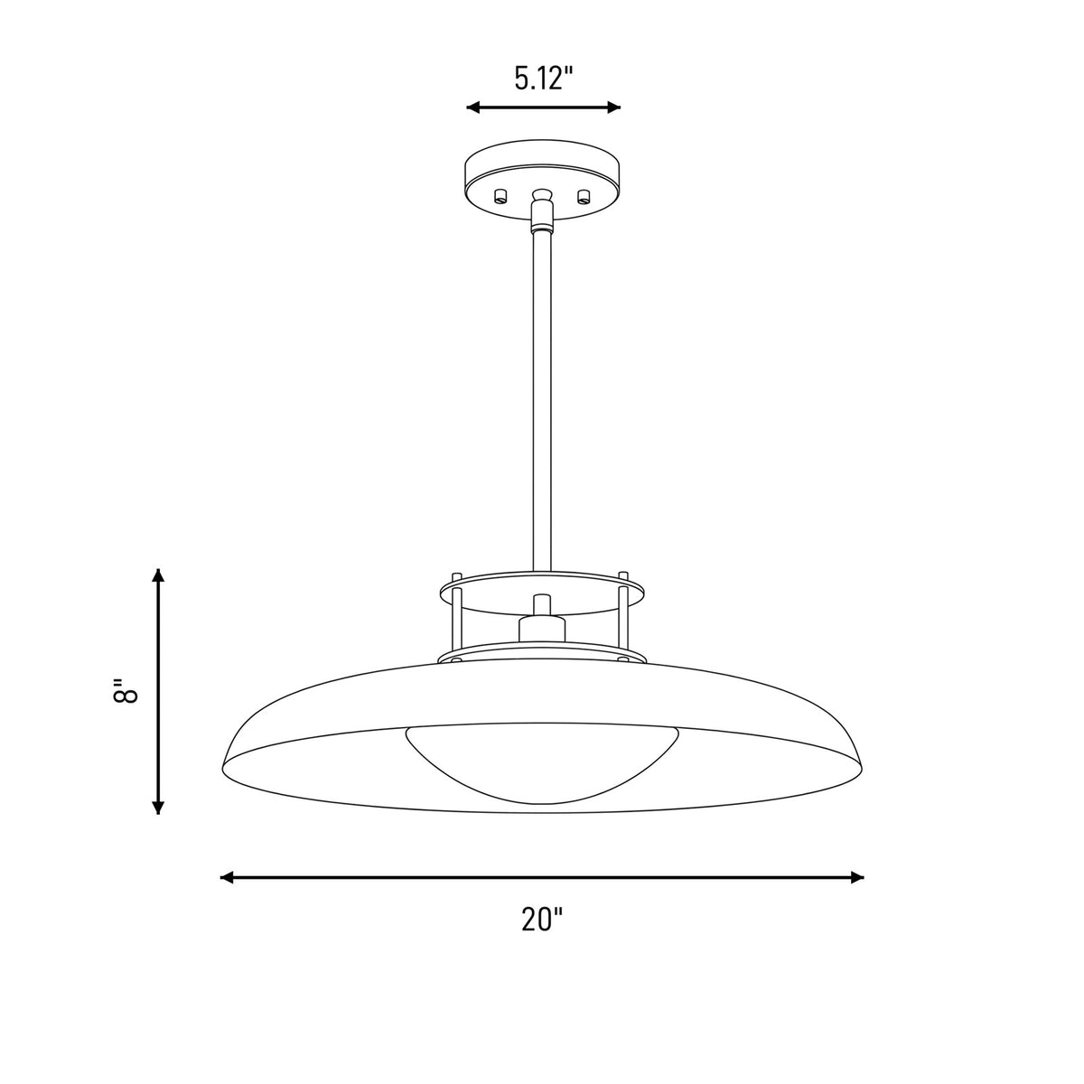 1 Light Pendant, Matte Black