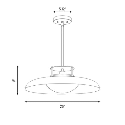 1 Light Pendant, Matte Black