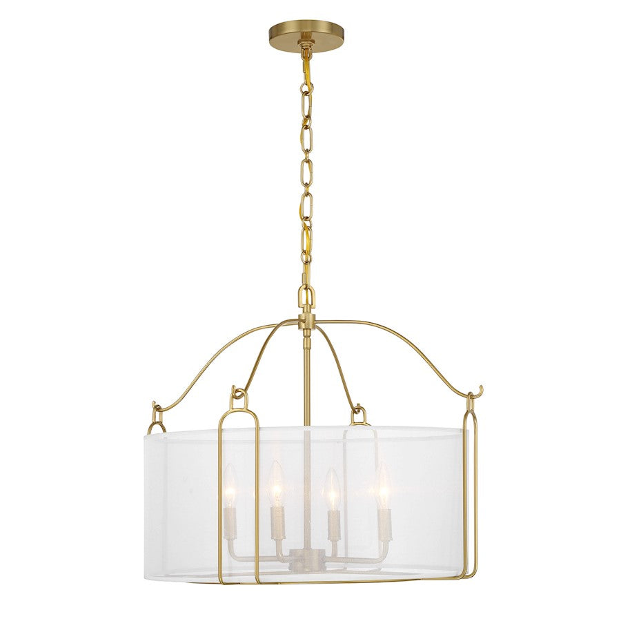 Savoy House Ashlay 4 Light Pendant, Warm Brass - 7-1693-4-322