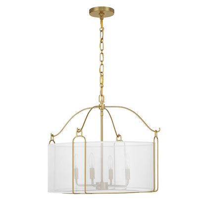 Savoy House Ashlay 4 Light Pendant, Warm Brass