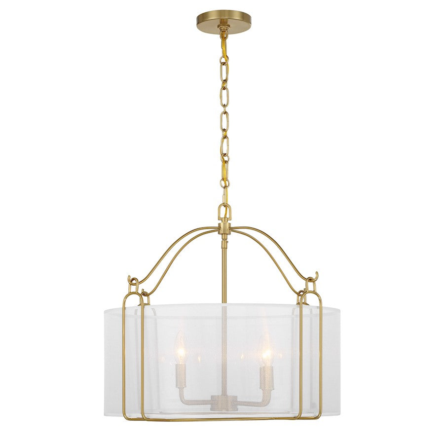 Savoy House Ashlay 4 Light Pendant, Warm Brass