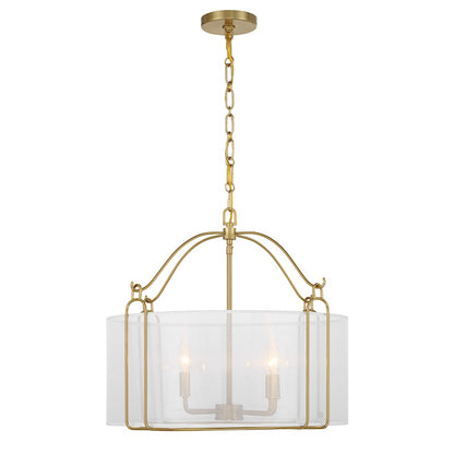 Savoy House Ashlay 4 Light Pendant, Warm Brass