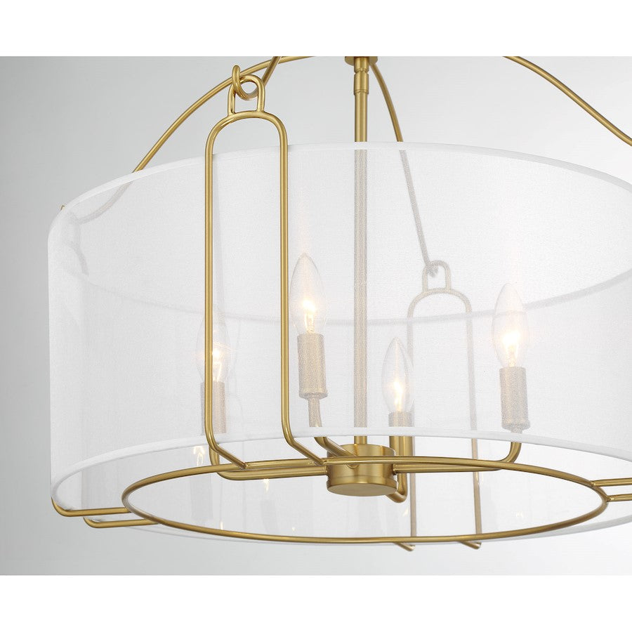 Savoy House Ashlay 4 Light Pendant, Warm Brass