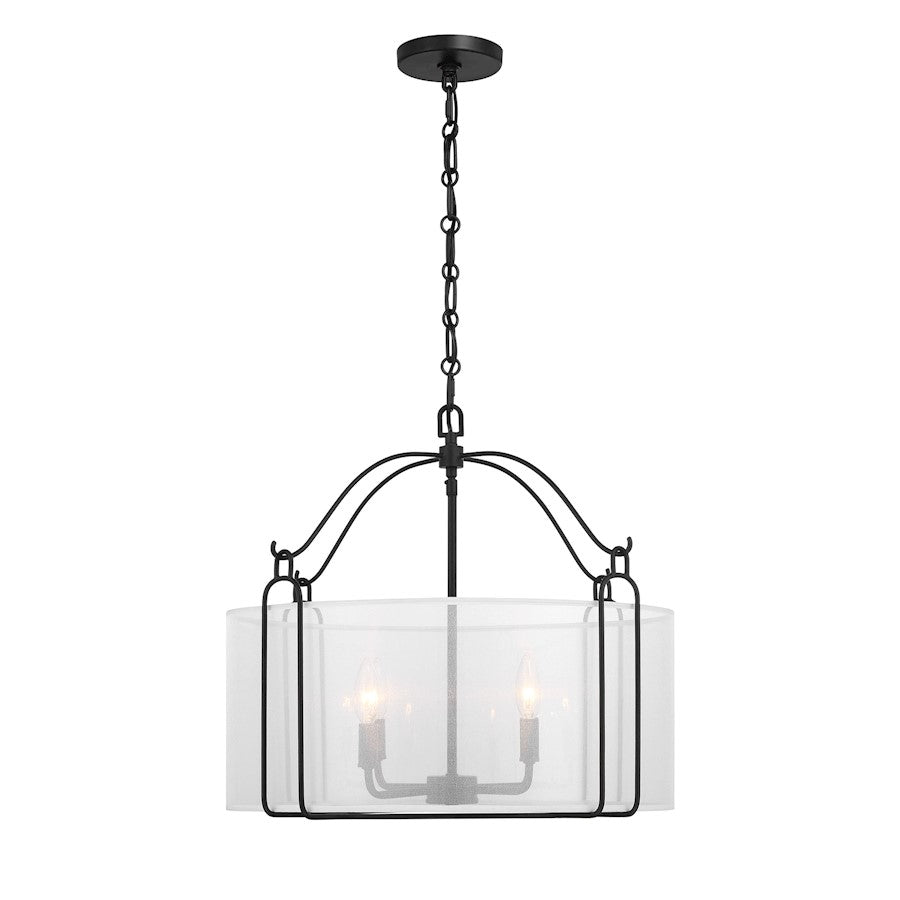 Savoy House Ashlay 4 Light Pendant, Matte Black