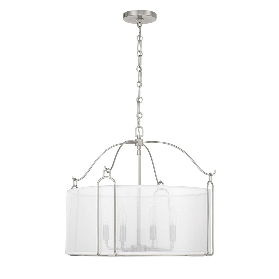 Savoy House Ashlay 4 Light Pendant, Satin Nickel