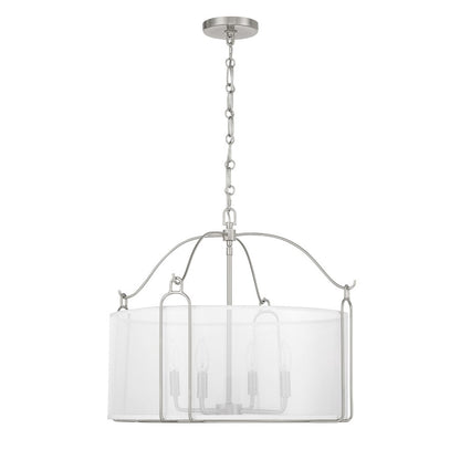 Savoy House Ashlay 4 Light Pendant, Satin Nickel