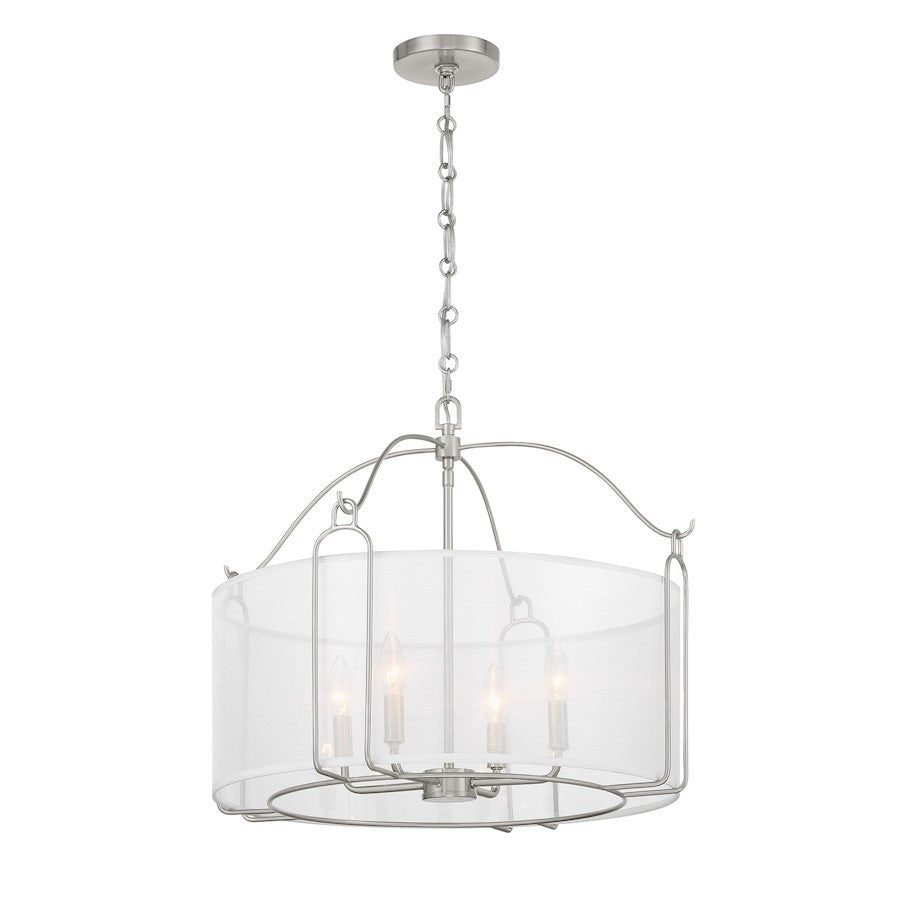 Savoy House Ashlay 4 Light Pendant, Satin Nickel