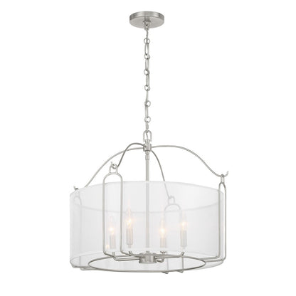 Savoy House Ashlay 4 Light Pendant, Satin Nickel