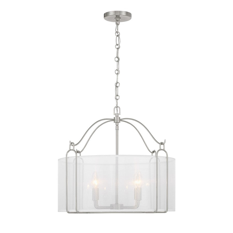 Savoy House Ashlay 4 Light Pendant, Satin Nickel