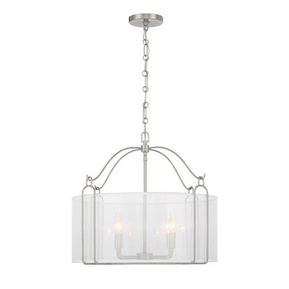 Savoy House Ashlay 4 Light Pendant, Satin Nickel