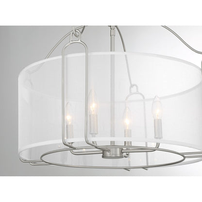 Savoy House Ashlay 4 Light Pendant, Satin Nickel