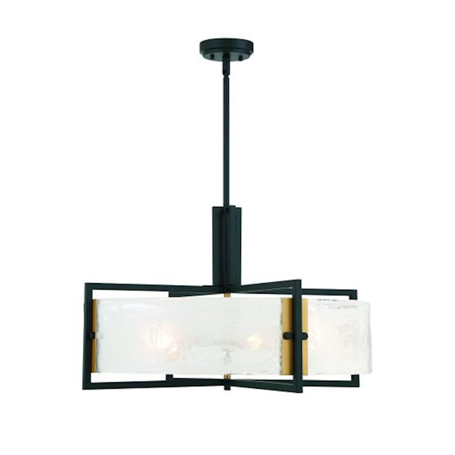 Savoy House Hayward 5Lt Pendant, Black/Brass - 7-1696-5-143