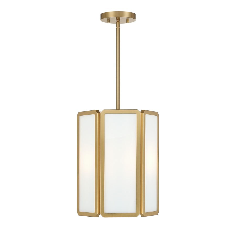 Savoy House Leeds 3 Lt Pendant, White Opal, Warm Brass - 7-1700-3-322