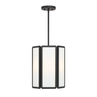 Savoy House Leeds 3 Lt Pendant, White Opal, Matte Black