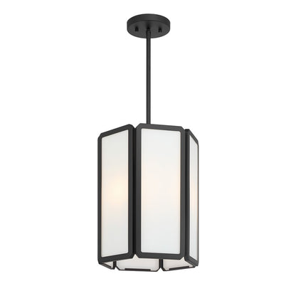 Savoy House Leeds 3 Lt Pendant, White Opal, Matte Black