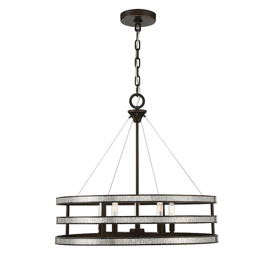 5 Light Pendant, English Bronze