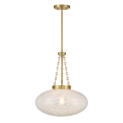 Savoy House Willow 1 Light Pendant, Warm Brass/White Cloud - 7-1740-1-322