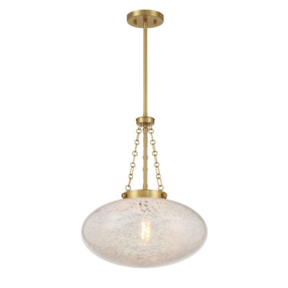 Savoy House Willow 1 Light Pendant, Warm Brass/White Cloud