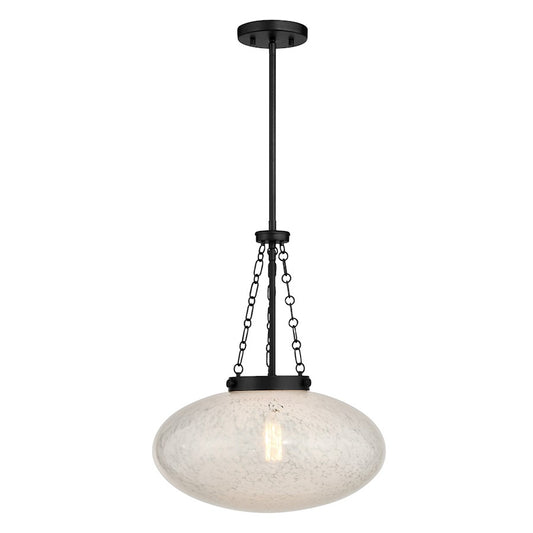Savoy House Willow 1 Light Pendant, Matte Black/White Cloud