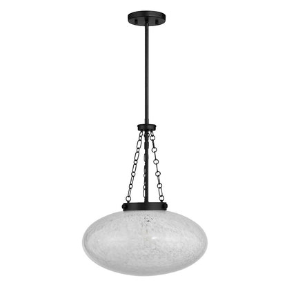 Savoy House Willow 1 Light Pendant, Matte Black/White Cloud