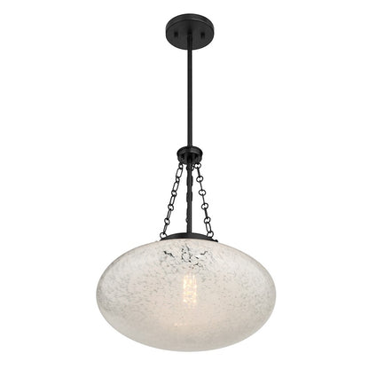 Savoy House Willow 1 Light Pendant, Matte Black/White Cloud